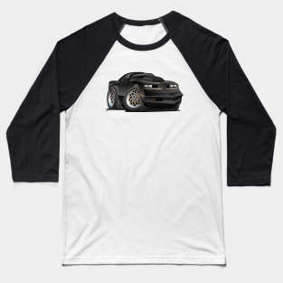 Seventies Classic Muscle Car Cartoon Baseball T-Shirt